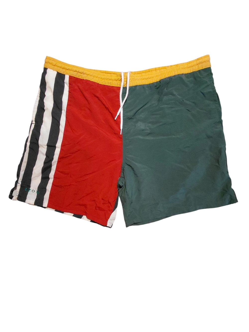 Vintage 90s IZOD colorblock swim trunks, men's size Large Summer